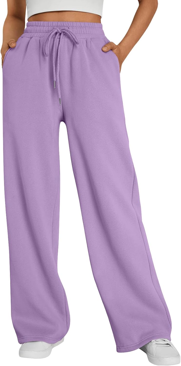 Bettina Women's Wide-Leg Sweatpants – High-Rise Waist, Drawstring & Handy Pockets