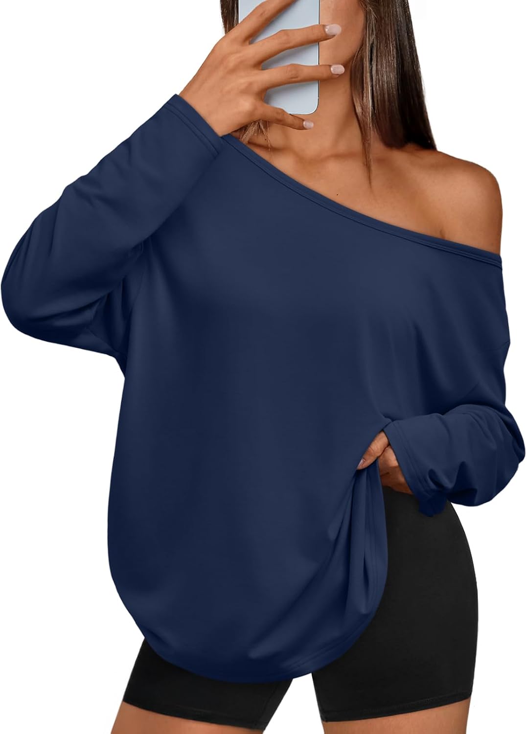 Jovan Women's One-Shoulder Top – Asymmetric Neckline, Full-Length Sleeves & Loose Silhouette