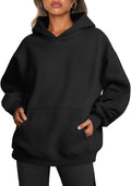 Umeko Women's Oversized Fleece Hoodie – Dropped-Shoulder Design, Front Pouch Pocket & Pullover