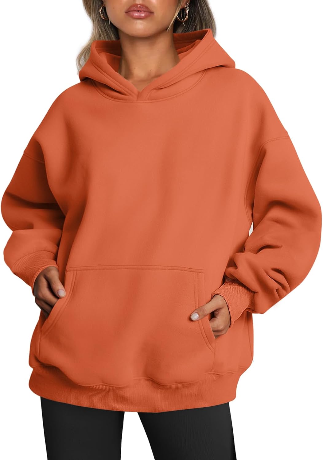 Umeko Women's Oversized Fleece Hoodie – Dropped-Shoulder Design, Front Pouch Pocket & Pullover