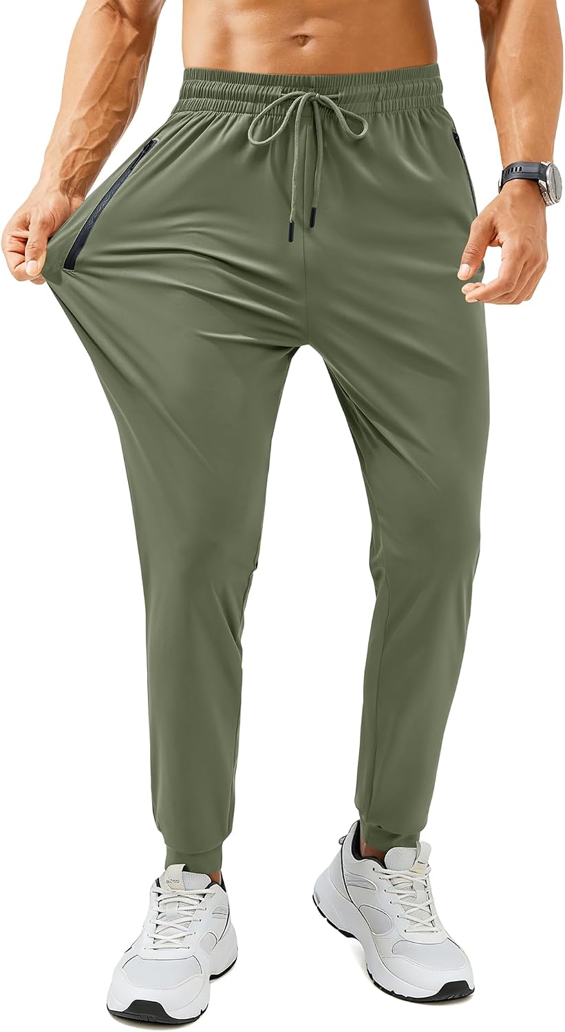 Niamh Men's Athletic Joggers – 4-Way Stretch, Zippered Pockets & Cuffed Ankles