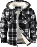 Gwendolyn Men's Plaid Flannel Jacket – Sherpa Lined, With Hood, Full-Length Zipper & 4 Handy Pockets
