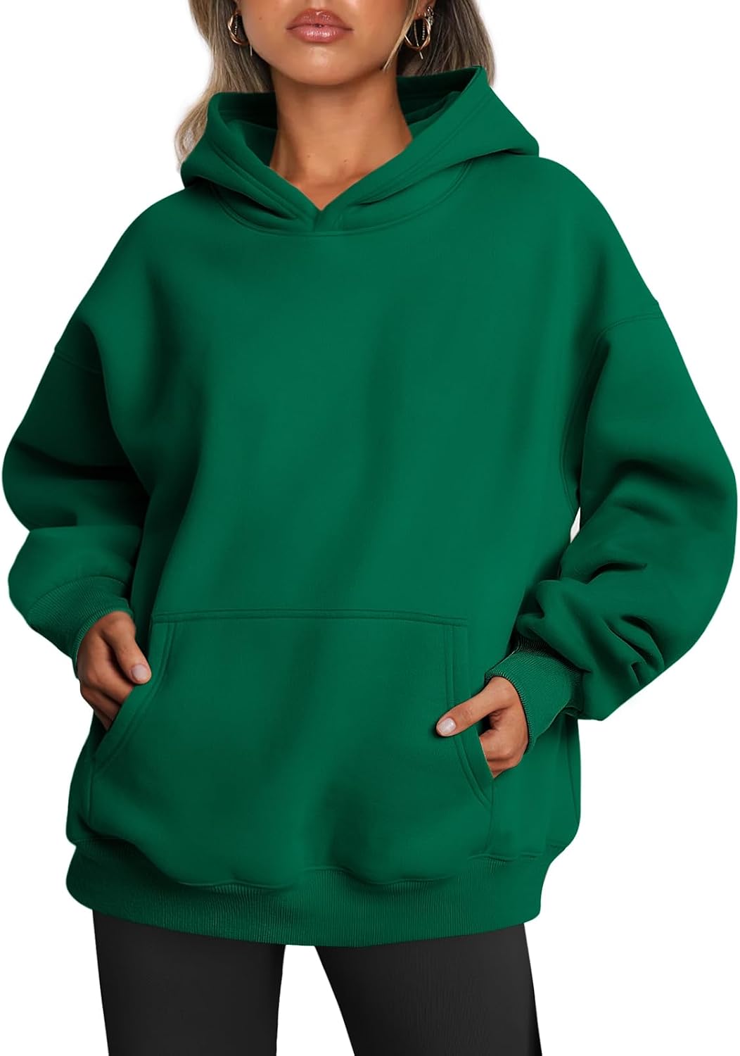 Umeko Women's Oversized Fleece Hoodie – Dropped-Shoulder Design, Front Pouch Pocket & Pullover