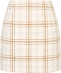 Godfrida Women's Plaid Mini Skirt – High-Rise Waist, Pencil Fit & Invisible Side Zip