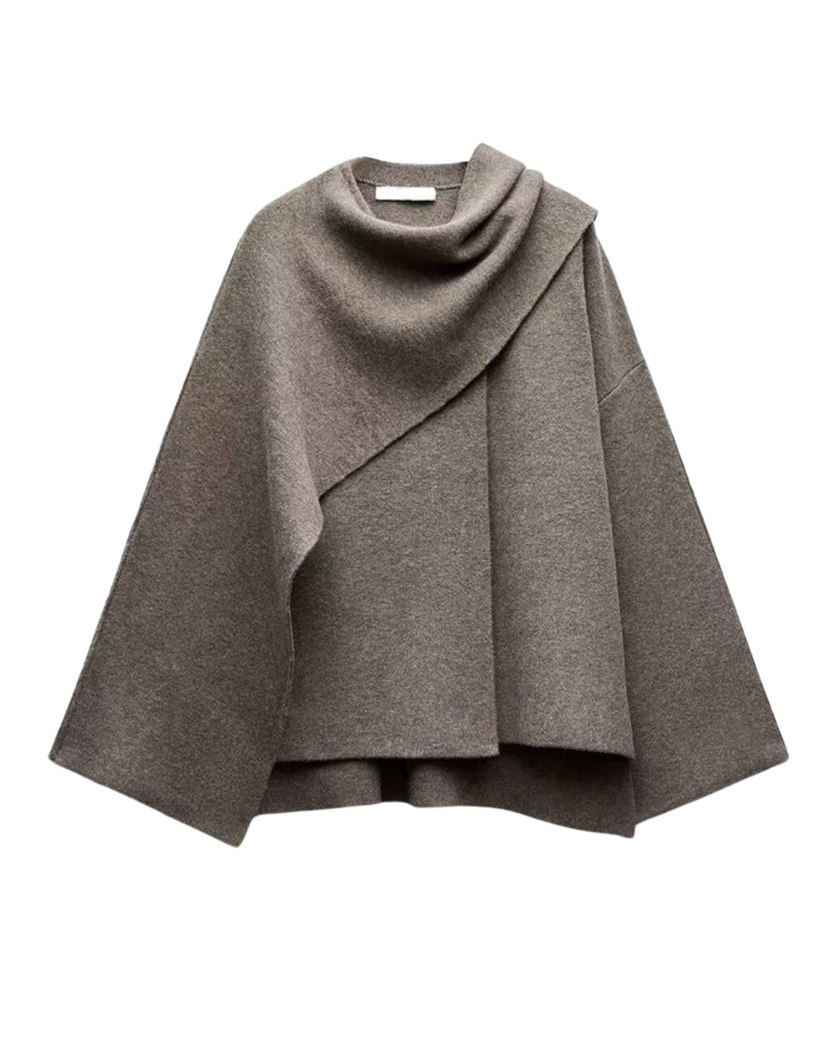 Perpetua Women's Poncho – Asymmetric Wool Design, Chic and Perfect for Winter Warmth
