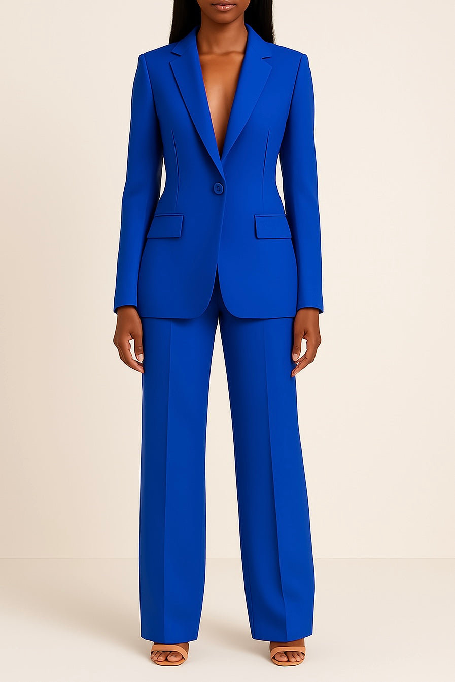 Siofra Women's Ensemble – Sophisticated Satin Pantsuit with a Comfortable Fit & Modern Style