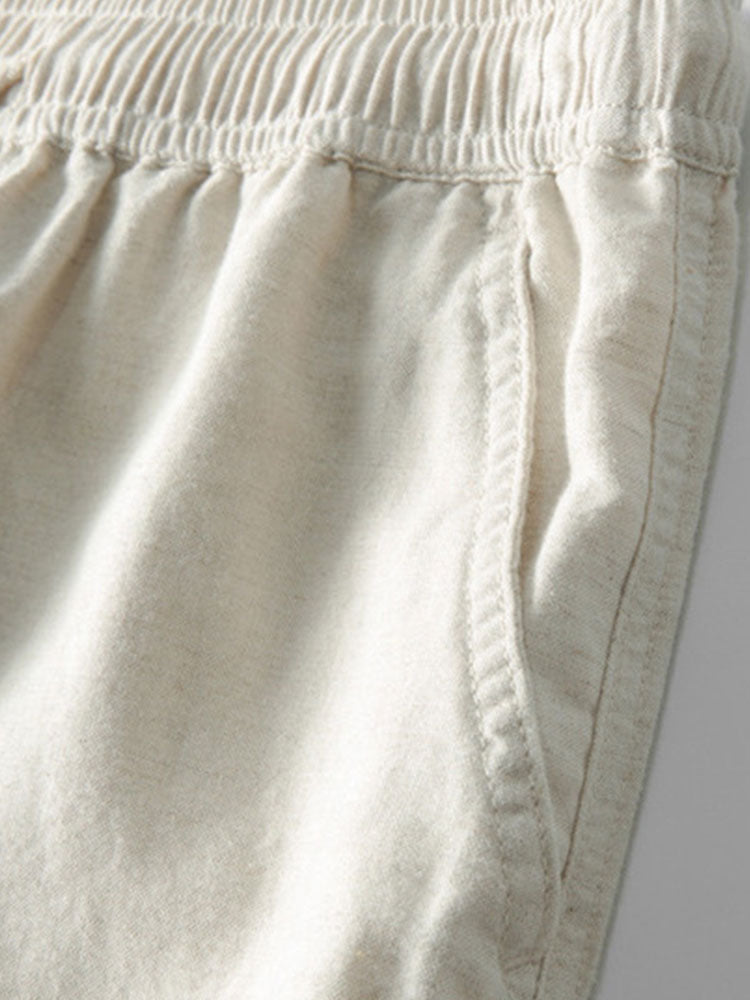 Thalassa Men's Summer Two-Piece Set – Breathable Linen-Feel Style with Short-Sleeve Design & Easy-Fit Trousers
