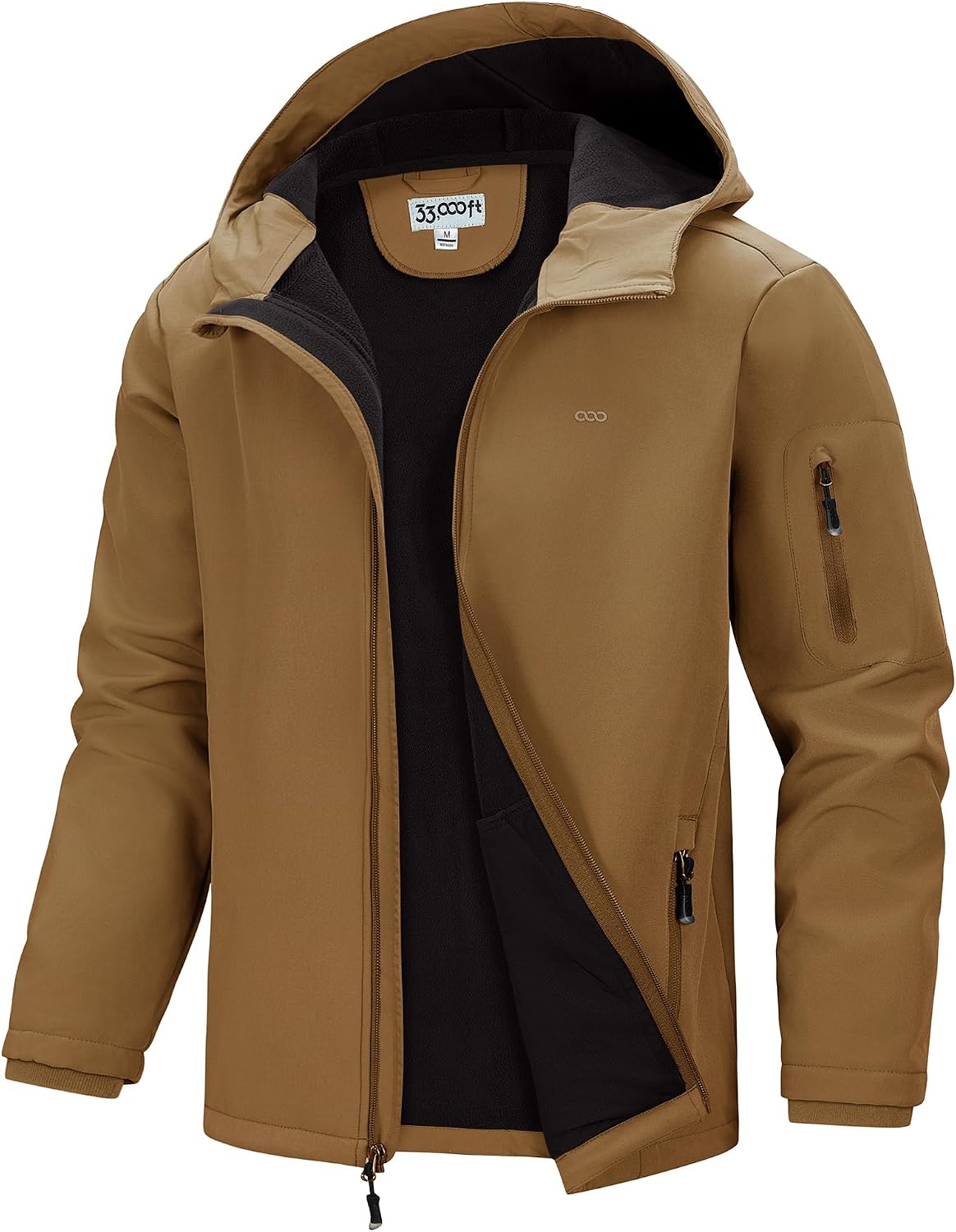 Lorcan Men's Softshell Jacket – With Hood, Fleece-Lined Interior, Waterproof & 5 Utility Handy Pockets