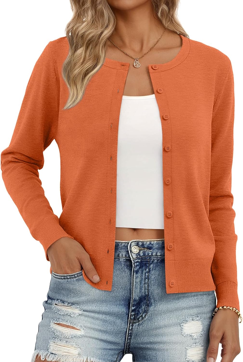 Idris Women's Lightweight Knit Cardigan – Easy Fit, Plush Texture & Layering Style