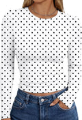 Sienna Women's Fitted Long Sleeve Top – Crew Neck Stretch Slim Fit Basic Shirt