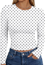 Sienna Women's Fitted Long Sleeve Top – Crew Neck Stretch Slim Fit Basic Shirt