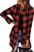 Farah Women's Plaid Shacket – Button-Up Front, Boyfriend Fit & Handy Pockets