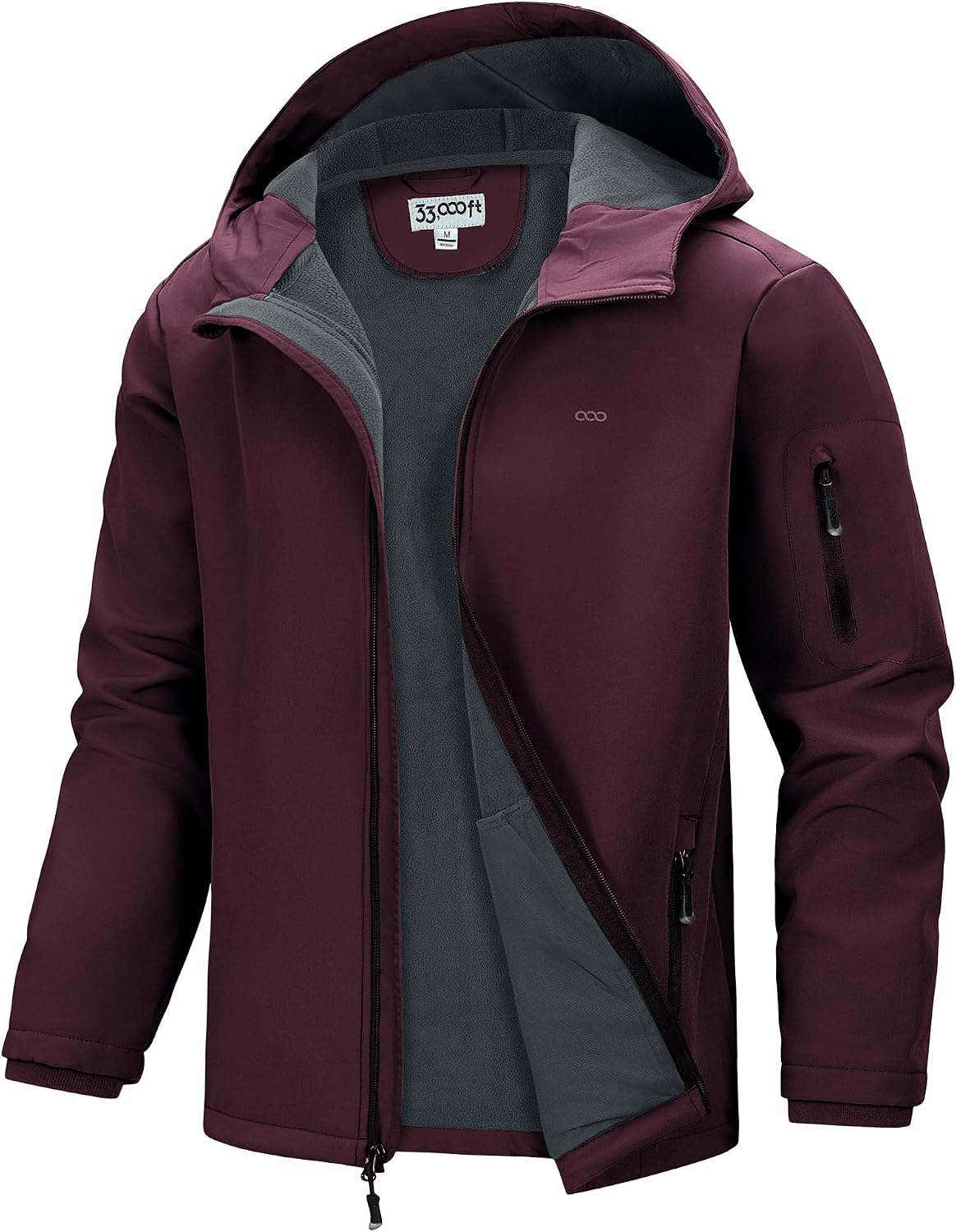 Lorcan Men's Softshell Jacket – With Hood, Fleece-Lined Interior, Waterproof & 5 Utility Handy Pockets