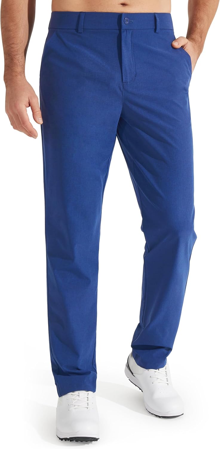 Hesper Men's Straight-Leg Trousers – Flexible Fabric, Belt Loops & 4 Handy Pockets