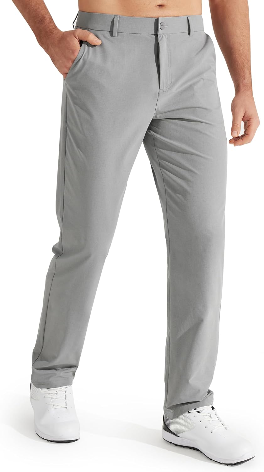 Hesper Men's Straight-Leg Trousers – Flexible Fabric, Belt Loops & 4 Handy Pockets