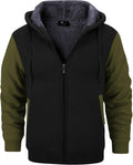 Elphin Men's Fleece-Lined Zip Hoodie – Colour Block, Full-Length Zipper & Side Slip Pockets