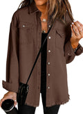 Hemlock Women's Oversized Denim Jacket – Boyfriend Fit, Button-Up Front & Side Slip Pockets