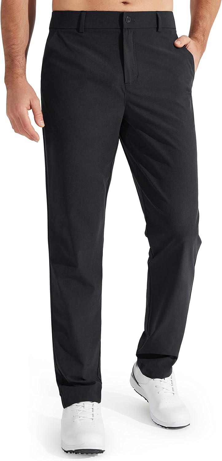 Hesper Men's Straight-Leg Trousers – Flexible Fabric, Belt Loops & 4 Handy Pockets