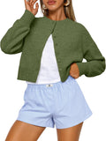 Dresden Women's Cropped Knit Cardigan – Dropped-Shoulder Design, Boxy Fit & Plush Knit