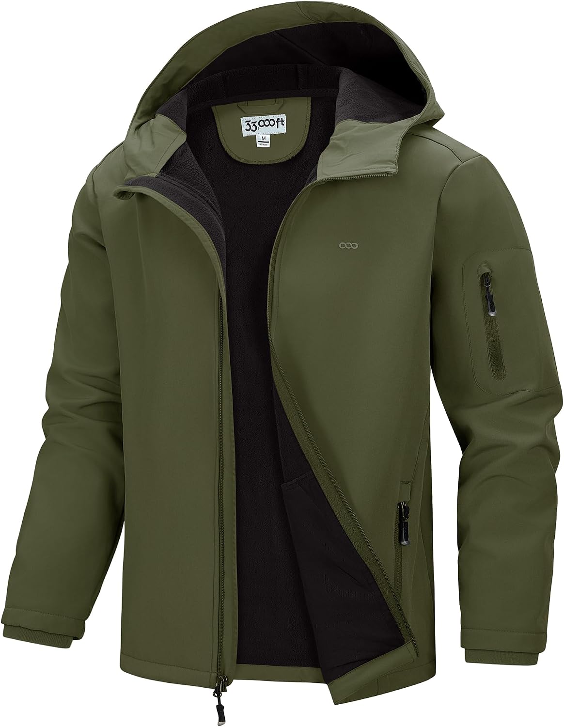 Lorcan Men's Softshell Jacket – With Hood, Fleece-Lined Interior, Waterproof & 5 Utility Handy Pockets