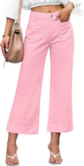 Eowyn Women's White Wide-Leg Jeans – High-Rise Waist, Stretch Denim & Patch Handy Pockets