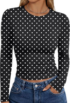 Sienna Women's Fitted Long Sleeve Top – Crew Neck Stretch Slim Fit Basic Shirt
