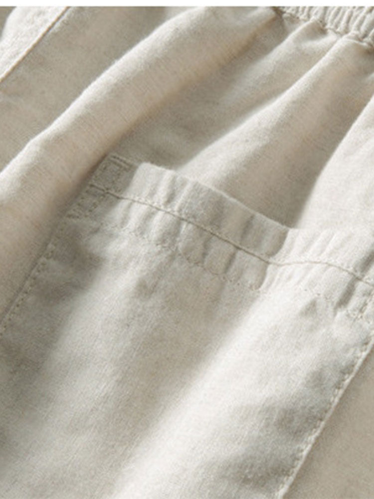 Thalassa Men's Summer Two-Piece Set – Breathable Linen-Feel Style with Short-Sleeve Design & Easy-Fit Trousers