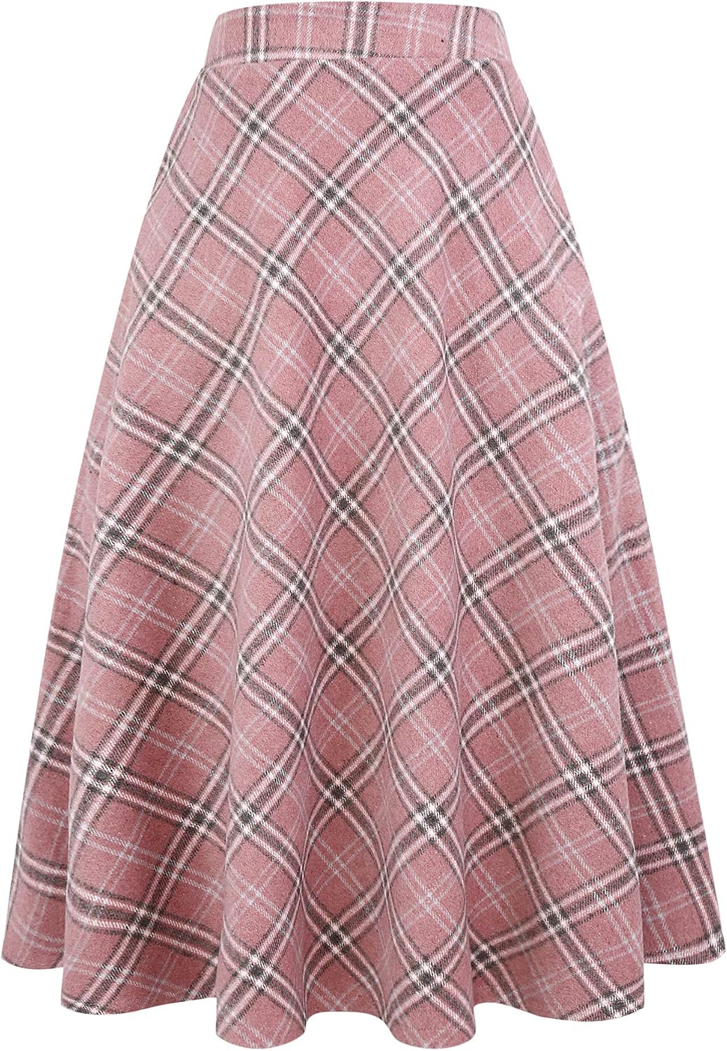Niamh Women's Plaid Wool-Blend Skirt – High-Rise Waist, A-Line Fit & Side Slip Pockets