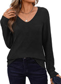 Jaspar Women's Crochet Knit Sweater – V-Neckline, Full-Length Sleeves & Relaxed Relaxed Silhouette