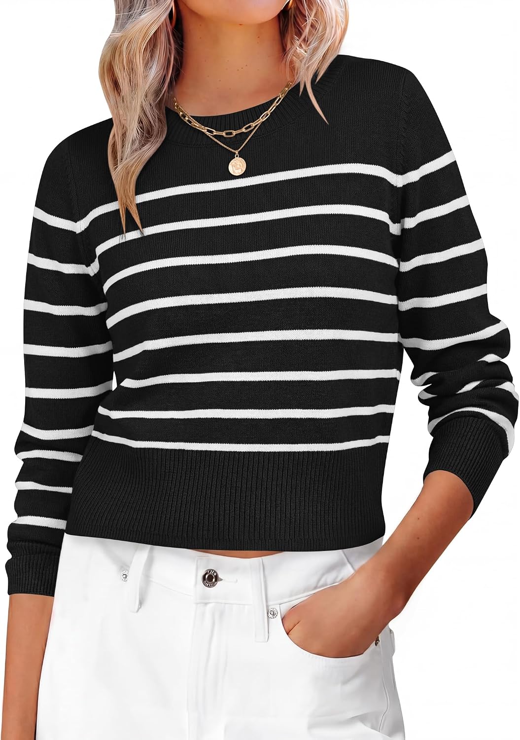 Jarethine Women's Knit Sweater – Regular Fit, Medium Stretch & Gentle Textured Fabric