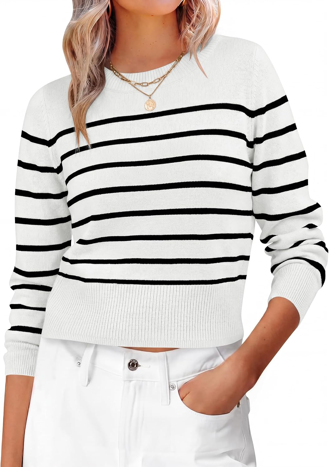 Jarethine Women's Knit Sweater – Regular Fit, Medium Stretch & Gentle Textured Fabric