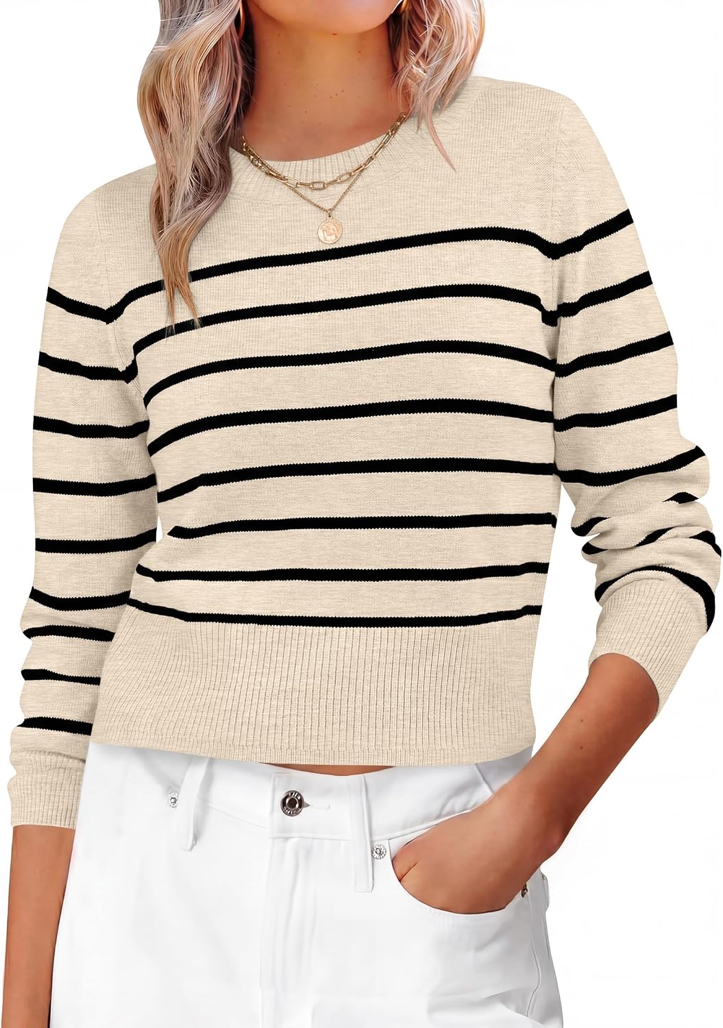 Jarethine Women's Knit Sweater – Regular Fit, Medium Stretch & Gentle Textured Fabric