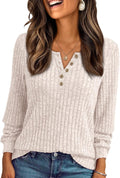 Quendolyn Women's Henley Sweater – Full-Length Sleeves, Textured Fabric & Comfortable Fit