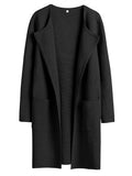Giselle Women's Open-Front Knit Cardigan – Lapel Neck, Handy Pockets & Relaxed Layering Fit