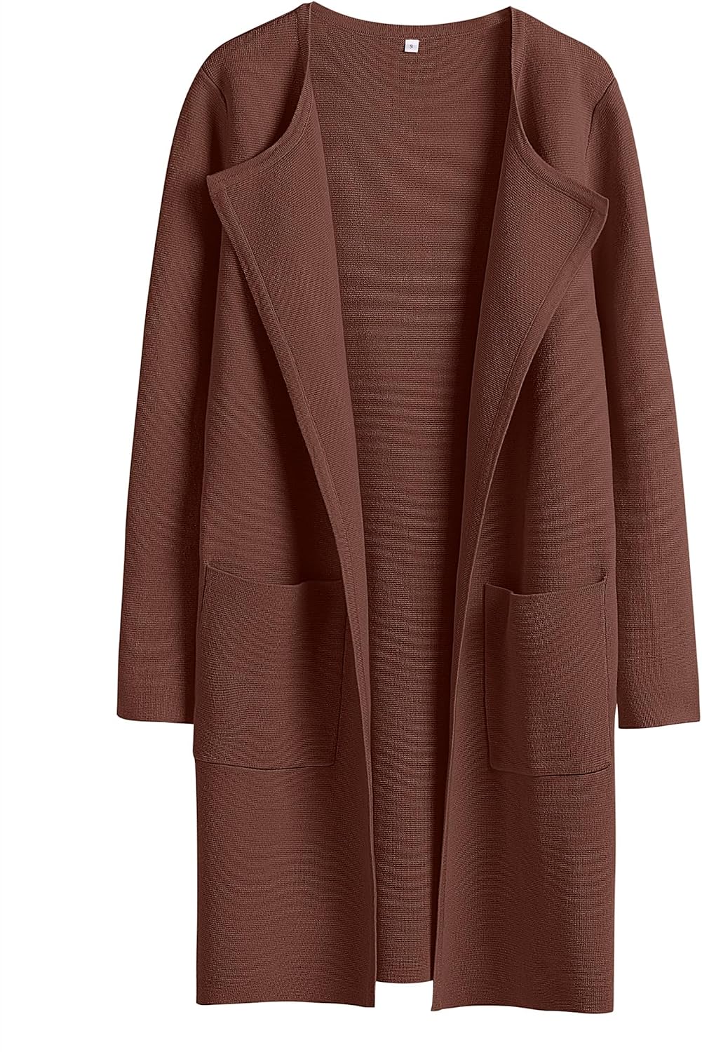 Giselle Women's Open-Front Knit Cardigan – Lapel Neck, Handy Pockets & Relaxed Layering Fit