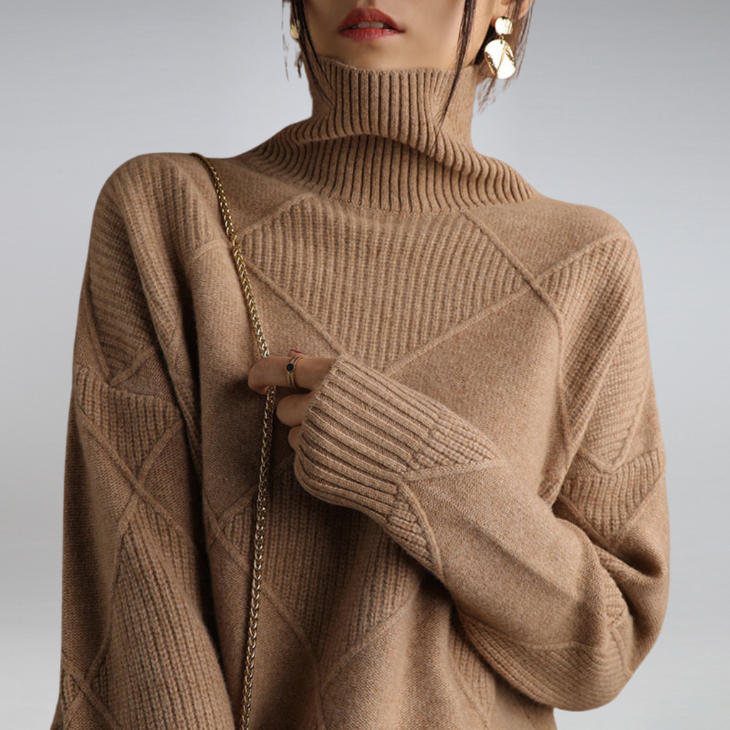 Vesna Women's Sweater – Refined Cashmere Turtleneck, Plush & Cozy for Winter Comfort
