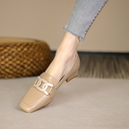 Elian Women's Mary Jane Loafers – Leather Shoes with a Chunky Heel for All-Day Comfort