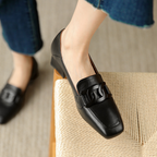 Elian Women's Mary Jane Loafers – Leather Shoes with a Chunky Heel for All-Day Comfort
