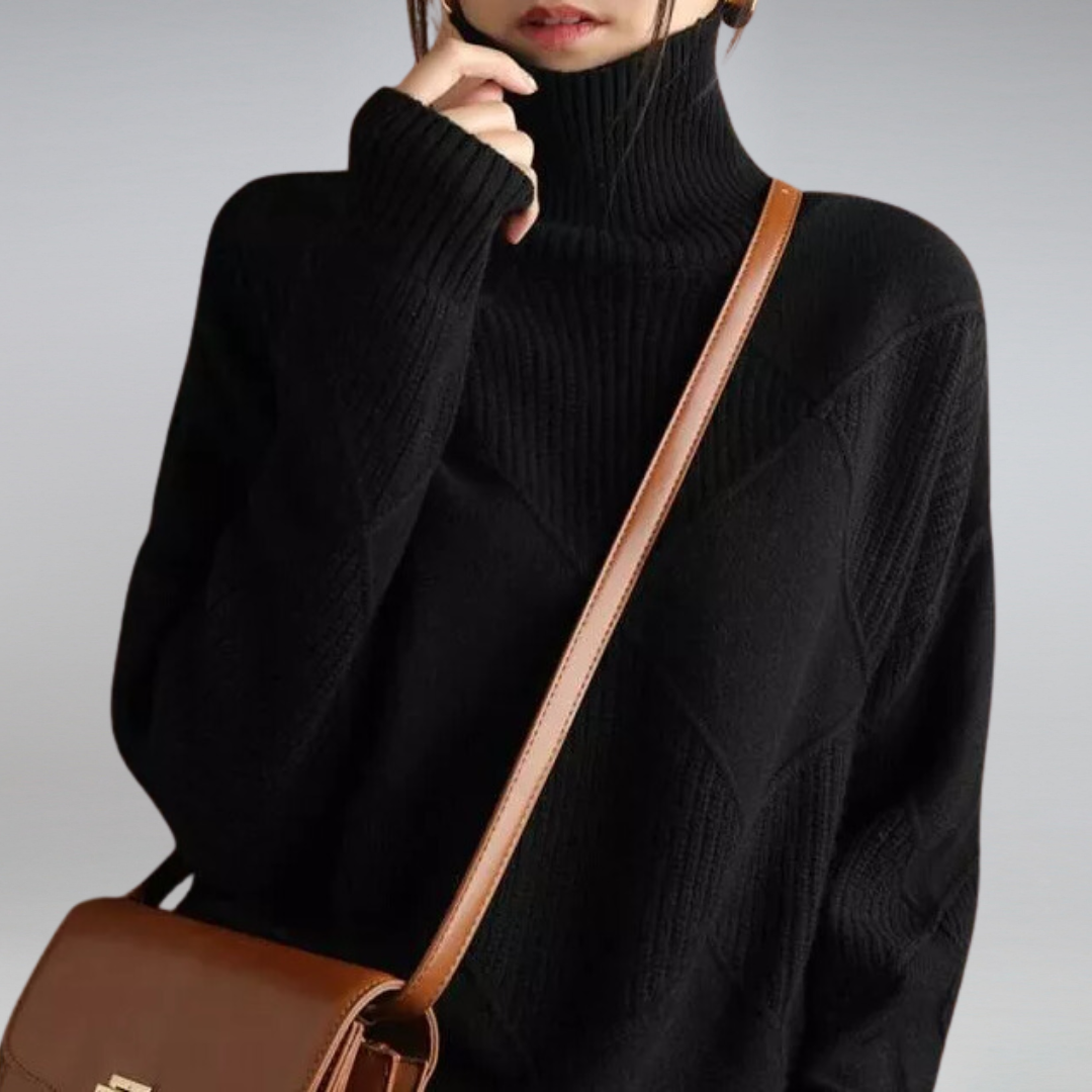 Vesna Women's Sweater – Refined Cashmere Turtleneck, Plush & Cozy for Winter Comfort