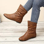 Kirstyn Women's Leather Boots – Genuine Leather with Non-Slip Sole & Sleek Silhouette