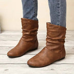 Kirstyn Women's Leather Boots – Genuine Leather with Non-Slip Sole & Sleek Silhouette