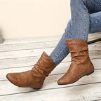Kirstyn Women's Leather Boots – Genuine Leather with Non-Slip Sole & Sleek Silhouette