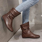 Kirstyn Women's Leather Boots – Genuine Leather with Non-Slip Sole & Sleek Silhouette