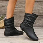 Kirstyn Women's Leather Boots – Genuine Leather with Non-Slip Sole & Sleek Silhouette