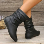 Kirstyn Women's Leather Boots – Genuine Leather with Non-Slip Sole & Sleek Silhouette