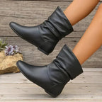 Kirstyn Women's Leather Boots – Genuine Leather with Non-Slip Sole & Sleek Silhouette