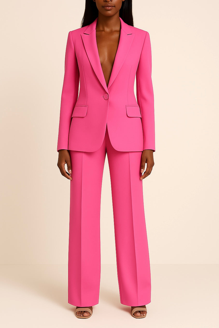 Siofra Women's Ensemble – Sophisticated Satin Pantsuit with a Comfortable Fit & Modern Style