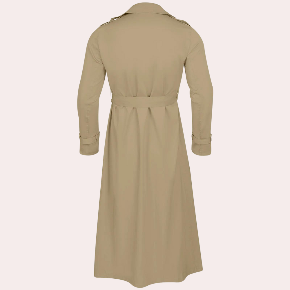 Leocadia Men's Trench Coat – Long Water-Resistant Coat with a Classic Cut & Refined Style