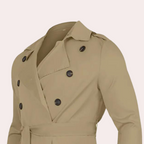 Leocadia Men's Trench Coat – Long Water-Resistant Coat with a Classic Cut & Refined Style