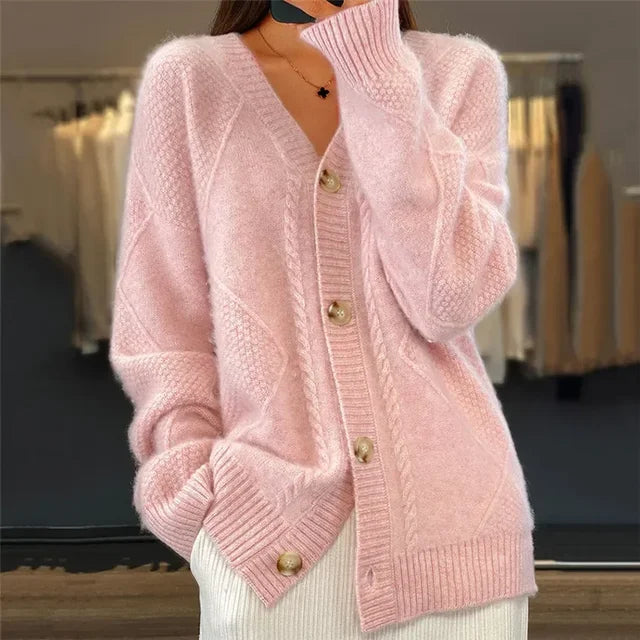 Nils Women's Cardigan – Gentle Cashmere Button-Front Sweater with Sophisticated Full-Length Sleeves